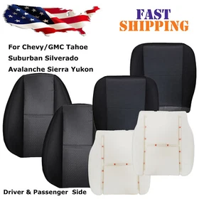 For 2007-2014 Chevy Silverado GMC Sierra 1500 Bottom Top Cloth Seat Cover Black For 2007-2014 Chevy Silverado GMC Sierra 1500 Bottom Top Cloth Seat Cover Black
