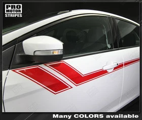 Ford Focus 2011-2018 Side Accent Hash Stripes Decals (Choose Color)