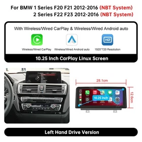 For BMW NBT LHD F20 F21 F22 F23 F45 Wireless CarPlay Touch Screen Auto Stereo US For BMW NBT LHD F20 F21 F22 F23 F45 Wireless CarPlay Touch Screen Auto Stereo US
