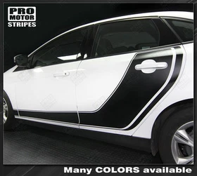 Ford Focus 2011-2018 Hockey Style Door Accent Side Stripes Decals (Choose Color)