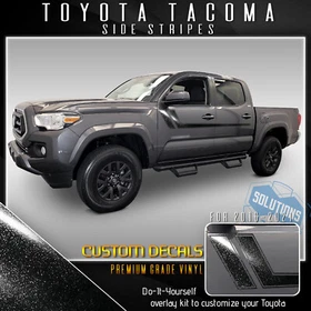 For 2016-2021 Toyota Tacoma Side Stripes Graphic Overlay Decal - Glossy Vinyl For 2016-2021 Toyota Tacoma Side Stripes Graphic Overlay Decal - Glossy Vinyl
