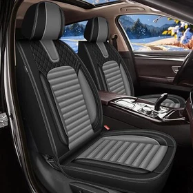 For Ford C-Max Hybrid/ Energi 2013-2018 Fuax Leather&nbsp;5&2 Seat Covers Black&Gray
