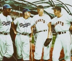 ED666 Jackie Robinson - Johnny Mize - PeeWee 8x10 11x14 16x20 Oil Painting Photo