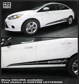 Ford Focus 2011-2018 Rocker Panel Side Accent Stripes Decals (Choose Color) Ford Focus 2011-2018 Rocker Panel Side Accent Stripes Decals (Choose Color)