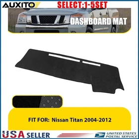 Black Dash Board Mat Pad Cover for Nissan Titan 2004-12 Exact Fit Dashboard 1-5X
