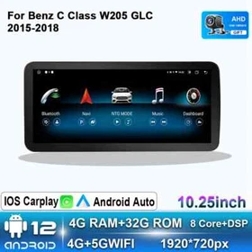 For Mercedes Benz C Class W205 S205 2015-2018 CarPlay GPS Car Multimedia Screen