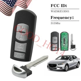 1/2x Keyless Smart Remote Key Fob for Mazda 3 6 MX-5 MIATA 2014-2019 WAZSKE13D01