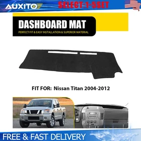 Black Dashboard Cover Mat Pad for 04-12 Nissan Titan Vehicles Large Display 1-5X