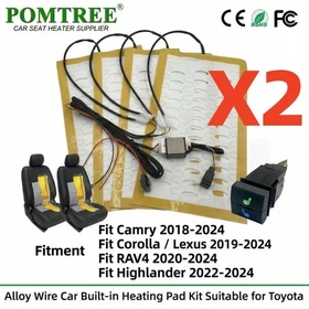 Car Seat Heater Kit, Heated Seat, 12V Heating Pads For Toyota RAV4 2020-2024