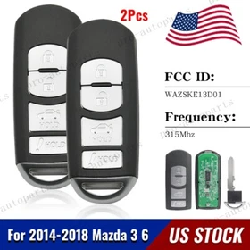 For 2014 2015 2016 2017 2018 Mazda 3 6 Remote Smart Car Key Fob WAZSKE13D01 / 02 For 2014 2015 2016 2017 2018 Mazda 3 6 Remote Smart Car Key Fob WAZSKE13D01 / 02