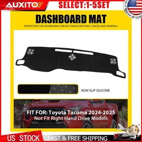 Fit 24 25 Toyota Tacoma Dashboard Mat Cover Pad Black Interior Accessories 1-5X