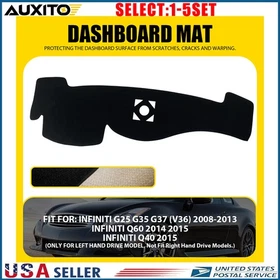 Dashboard Cover For Infiniti G37 G35 G25 2008-2013 Q60 2014-15 Q40 15 Black 1-5X