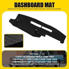 For 1988-1994 Chevy Silverado Truck K1500/2500/3500 Dashboard Mat Black/Gray USA