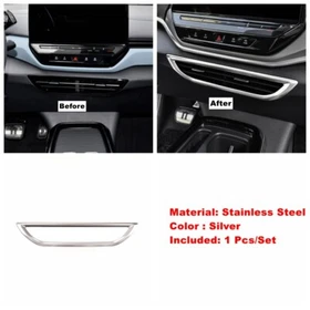 Silver Air AC / Trunk Switch Cover Trim For VW ID.4 ID4 2021 - 2025 Accessories