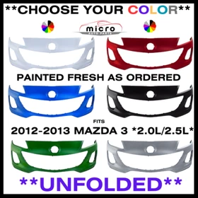 NEW FRONT BUMPER FOR 2012-2013 MAZDA 3 PAINTED *CHOOSE YOUR COLOR* MA1000235 NEW FRONT BUMPER FOR 2012-2013 MAZDA 3 PAINTED *CHOOSE YOUR COLOR* MA1000235