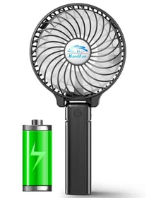 HandFan Portable Handheld Fan, Mini Personal Fan, Battery Operated Cooling Black