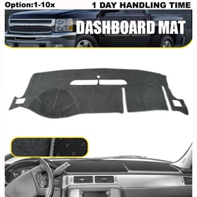Black Cover Dash Mat Dashboard Pad For 2007-2013 Chevy Silverado Suburban Tahoe