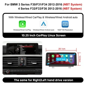 Wireless CarPlay Auto Touchscreen Stereo For BMW NBT LHD F30 F31 F32 F33 F34 F36