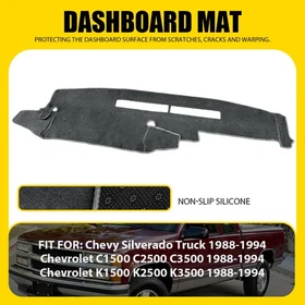 For 1988-1994 Chevy Silverado Truck K1500/2500/3500 Dashboard Mat Black/Gray USA