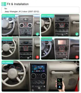 JWL2-9 A-SURE Android Carplay Stereo Radio Jeep Wrangler #3