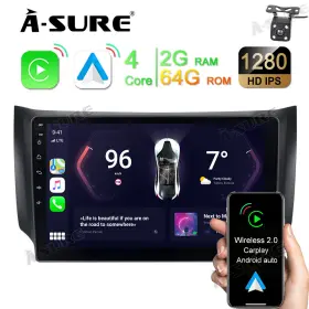 K44X4 ASURE Carplay Android Car Stereo Radio Sylphy Nissan