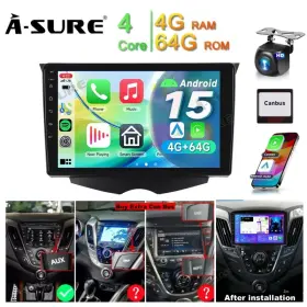 N44X5-HVLS-9 ASURE Android Stereo Radio Carplay Cam Hyundai