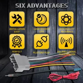70-6522 AUXITO MOTORS Car Radio Cable Wire Harness Antenna #2