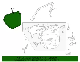 13387030 GM Passenger Rear Door Water Deflector #2