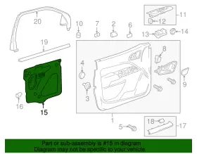 23468174 GM Driver Front Door Water Deflector #2