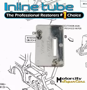 INL14696 INLINE TUBE Windshield Wiper Switch Surround Bezel #2