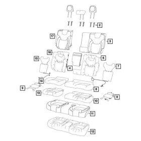 6ST22LT5AC JEEP OE Rear Right Seat Cushion Cover Cherokee