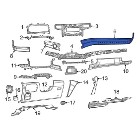 7KS602KSAA JEEP OE Right Panel Molding Wagoneer