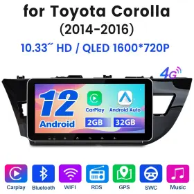 US.DW812G-K.L2.COROLLA14 JUNSUN Android Car Stereo Gps Radio