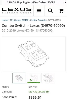 8497060090 LEXUS Center Switch GX460