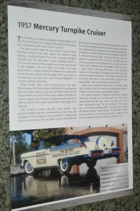 Mercury Turnpike Cruiser Pace Car Info Spec Sheet Photo Print
