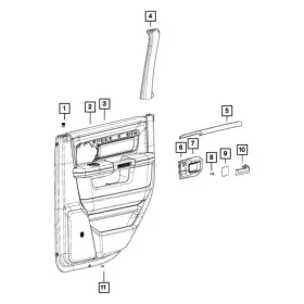 1GD83DX9AC MOPAR Rear Door Glass Cover 2500 Ram