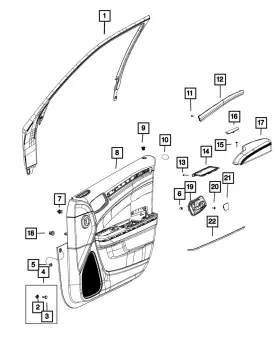 1WK37ML2AB MOPAR Front Door Armrest Left