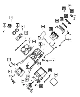 68251617AA MOPAR Floor Console Ash Receiver