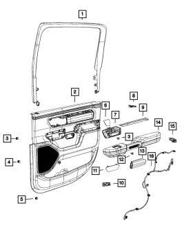 6EK381X7AD MOPAR Rear Door Armrest Right