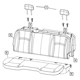 6RE34BD3AD MOPAR Rear Seat Cushion Cover
