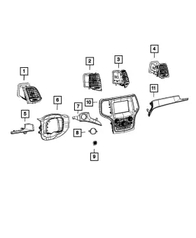 6WN44DX8AA MOPAR Air Conditioning Heater Outlet