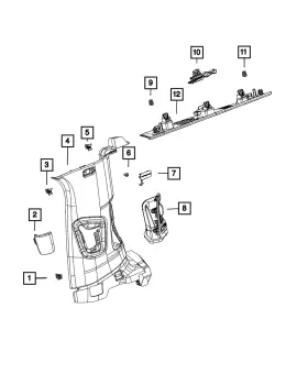 6XN901A5AC MOPAR Pillar Air Outlet Right