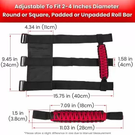TESIN221108Z00281 MSEECAPS Roll Bar Grab Grip Handle Yj Jk Jl #3