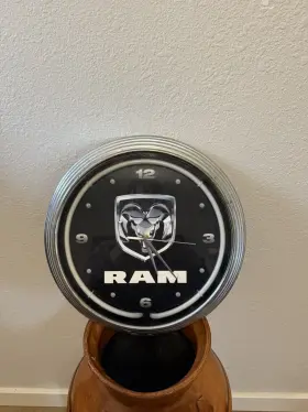 8RAMXX NEONETICS Light Up Garage Wall Clock Dodge Ram Neon