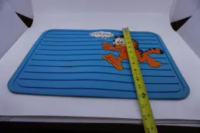 8203 PLASTICOLOR Garfield Lets Eat Pet Cat Bowl Mat #2
