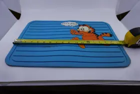 8203 PLASTICOLOR Garfield Lets Eat Pet Cat Bowl Mat #3