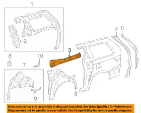 6151508010 TOYOTA OEM Panel Inner Structure Extension Sienna