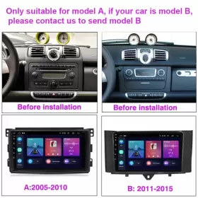 9852 YBB-AUTOPARTS Benz Smart Fortwo Android Car Radio Stereo #3