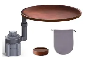 WALNUT-02 YMIPRE Car Tray Desk Laptop Rotating Birch Wood Cup