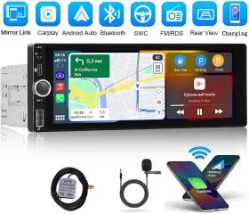 YT-D6201A YUANTING Single Car Stereo Audio Head Unit Apple Bt
